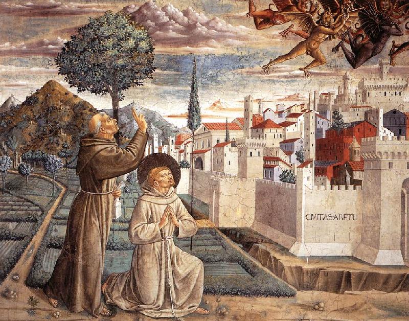GOZZOLI, Benozzo Scenes from the Life of St Francis (Scene 6, north wall) g Norge oil painting art